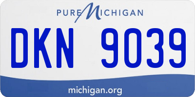 MI license plate DKN9039