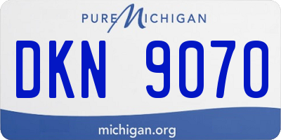 MI license plate DKN9070