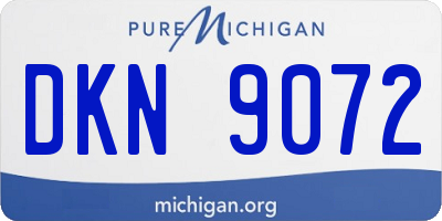 MI license plate DKN9072