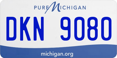 MI license plate DKN9080