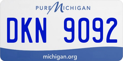 MI license plate DKN9092