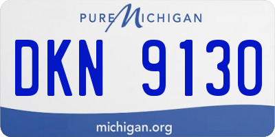 MI license plate DKN9130