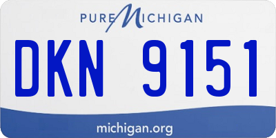 MI license plate DKN9151