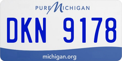 MI license plate DKN9178