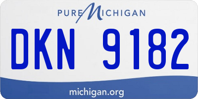 MI license plate DKN9182