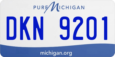 MI license plate DKN9201