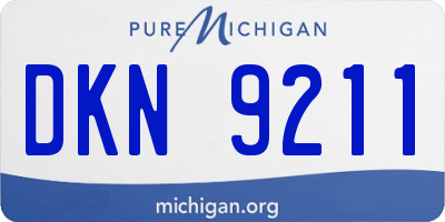 MI license plate DKN9211
