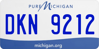 MI license plate DKN9212
