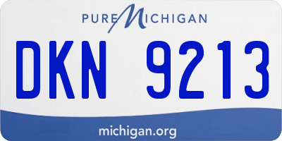 MI license plate DKN9213