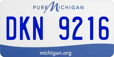 MI license plate DKN9216