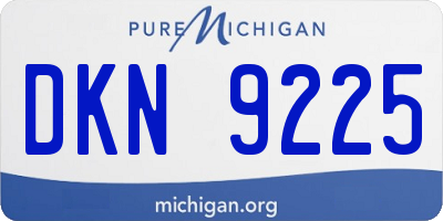 MI license plate DKN9225