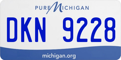 MI license plate DKN9228