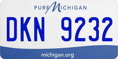 MI license plate DKN9232
