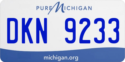 MI license plate DKN9233