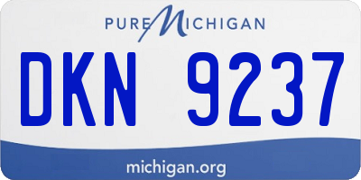 MI license plate DKN9237