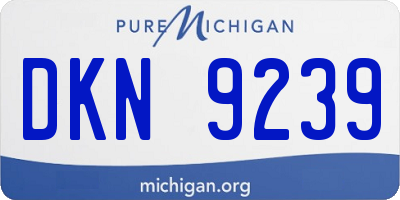 MI license plate DKN9239