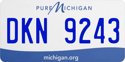 MI license plate DKN9243