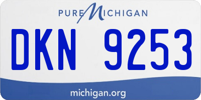 MI license plate DKN9253