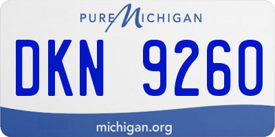 MI license plate DKN9260