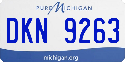 MI license plate DKN9263
