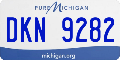 MI license plate DKN9282
