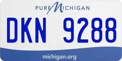 MI license plate DKN9288
