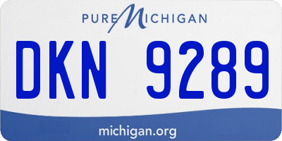 MI license plate DKN9289