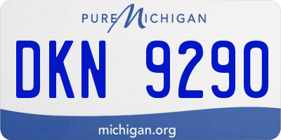 MI license plate DKN9290