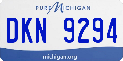 MI license plate DKN9294
