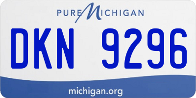 MI license plate DKN9296
