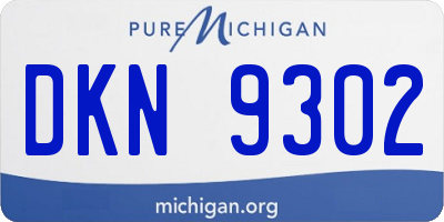 MI license plate DKN9302