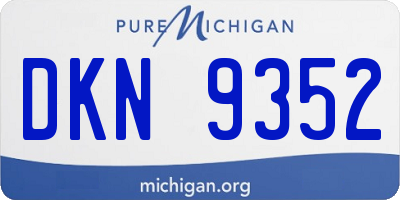 MI license plate DKN9352