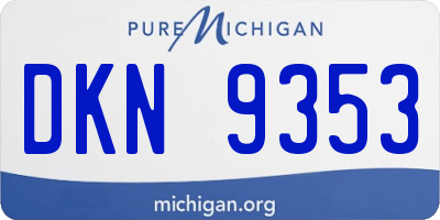 MI license plate DKN9353
