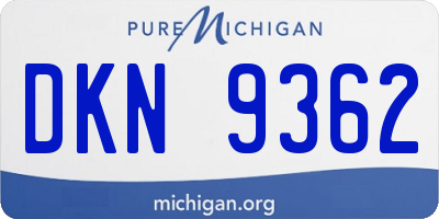 MI license plate DKN9362