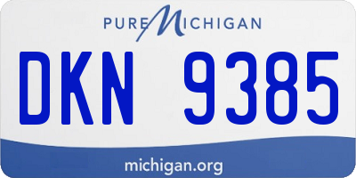 MI license plate DKN9385