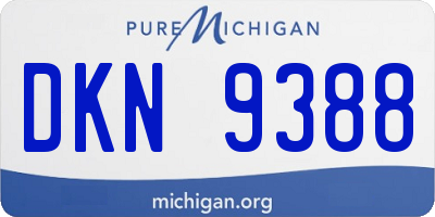 MI license plate DKN9388