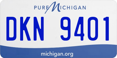 MI license plate DKN9401