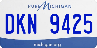 MI license plate DKN9425