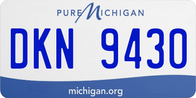 MI license plate DKN9430