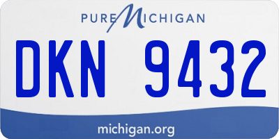 MI license plate DKN9432