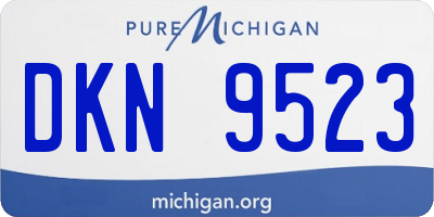 MI license plate DKN9523
