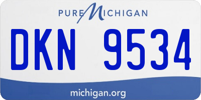 MI license plate DKN9534