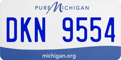 MI license plate DKN9554