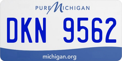 MI license plate DKN9562