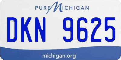 MI license plate DKN9625