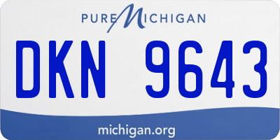 MI license plate DKN9643
