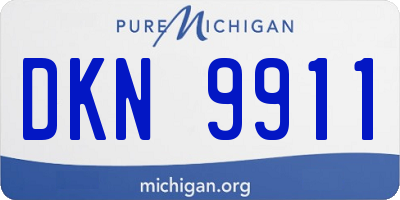 MI license plate DKN9911