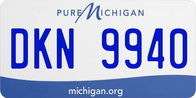 MI license plate DKN9940