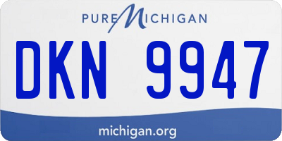 MI license plate DKN9947