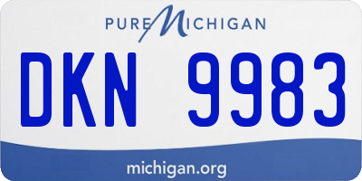 MI license plate DKN9983